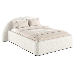 3D модель Quin Fabric Panel Bed для категории Мебель / Кровати - превью