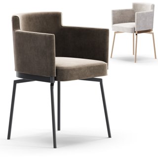 3D модель EVORA METAL LEGS UPHOLSTERED CHAIRS для категории Мебель / Стулья - превью