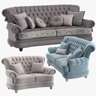 3D модель Afina Sofas Set для категории Мебель / Диваны - превью