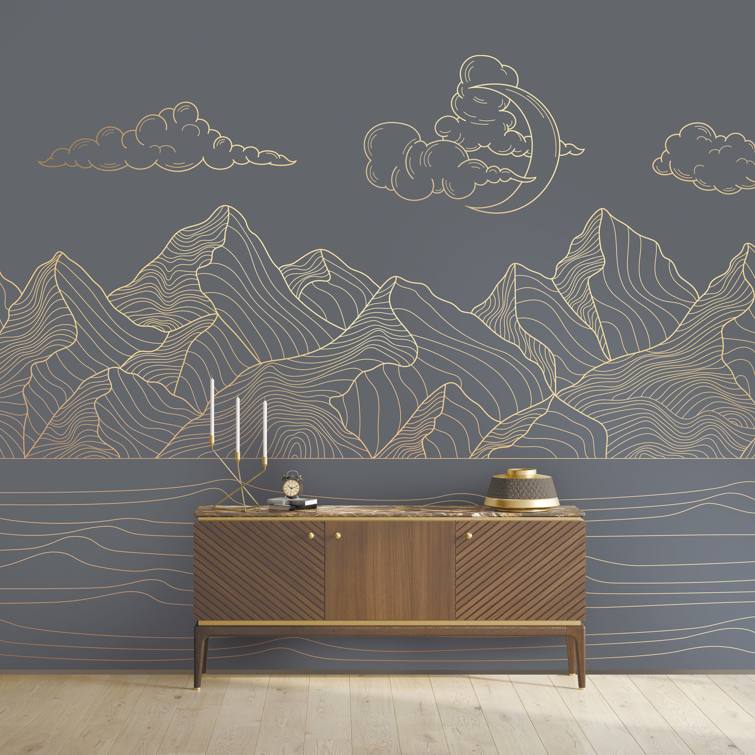 3D модель PINEGIN WALL & FRESCO | Панно Lines-PL026 для категории Текстуры / Стены, обои - превью