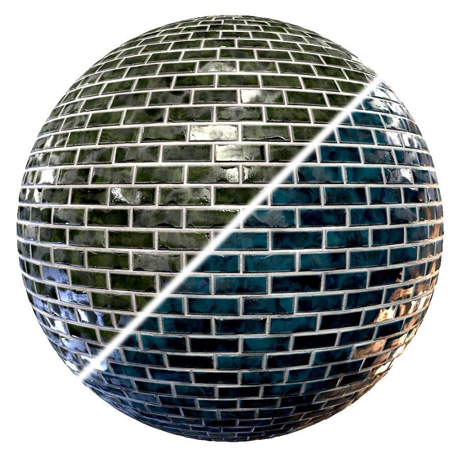 3D модель Teal Tile Free-2k-2color-pbr для категории Материалы / Кафель, плитка - превью