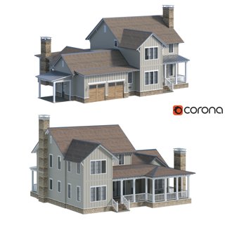 3D модель American Craftsman Bungalow для категории Экстерьер / Здание - превью