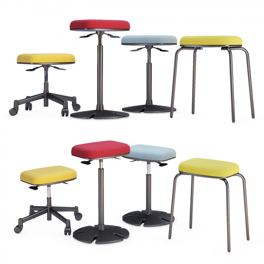 3D модель Steelcase - B - Free Sit Stand Collection для категории Мебель / Стулья - превью