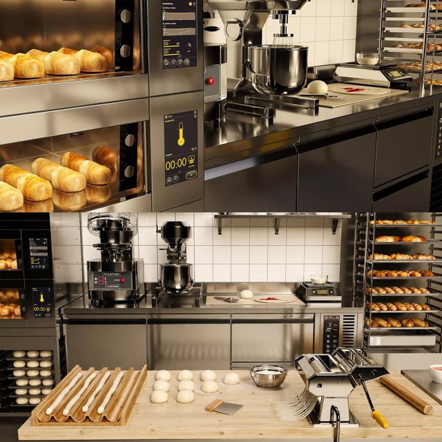 3D модель Commercial Bakery Production Line Kitchen Equipment для категории Другие модели / Ресторан - превью