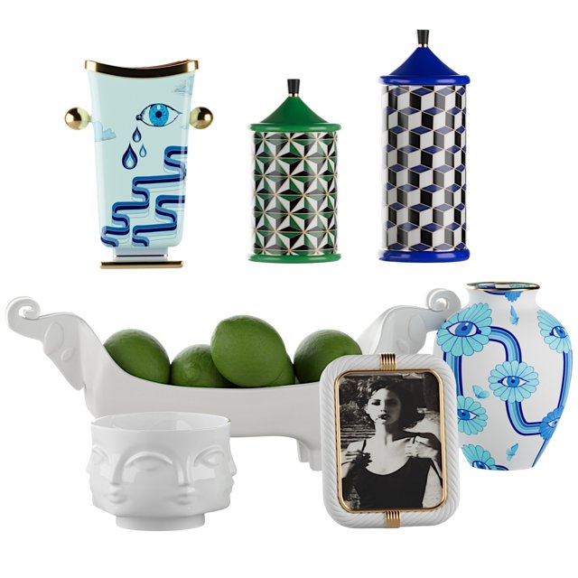 3D модель Modern Style Jonathan Adler Ceramic Set для категории Декор / Декоративные наборы - превью