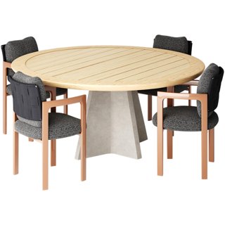 3D модель Minotti Giulietta Cord Chairs and Bezier Table Outdoor для категории Мебель / Стол + стул - превью