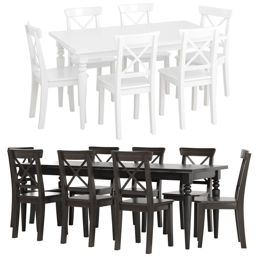 3D модель Ikea Table And Chair (Ingolf, Ingatorp) для категории Мебель / Стулья - превью