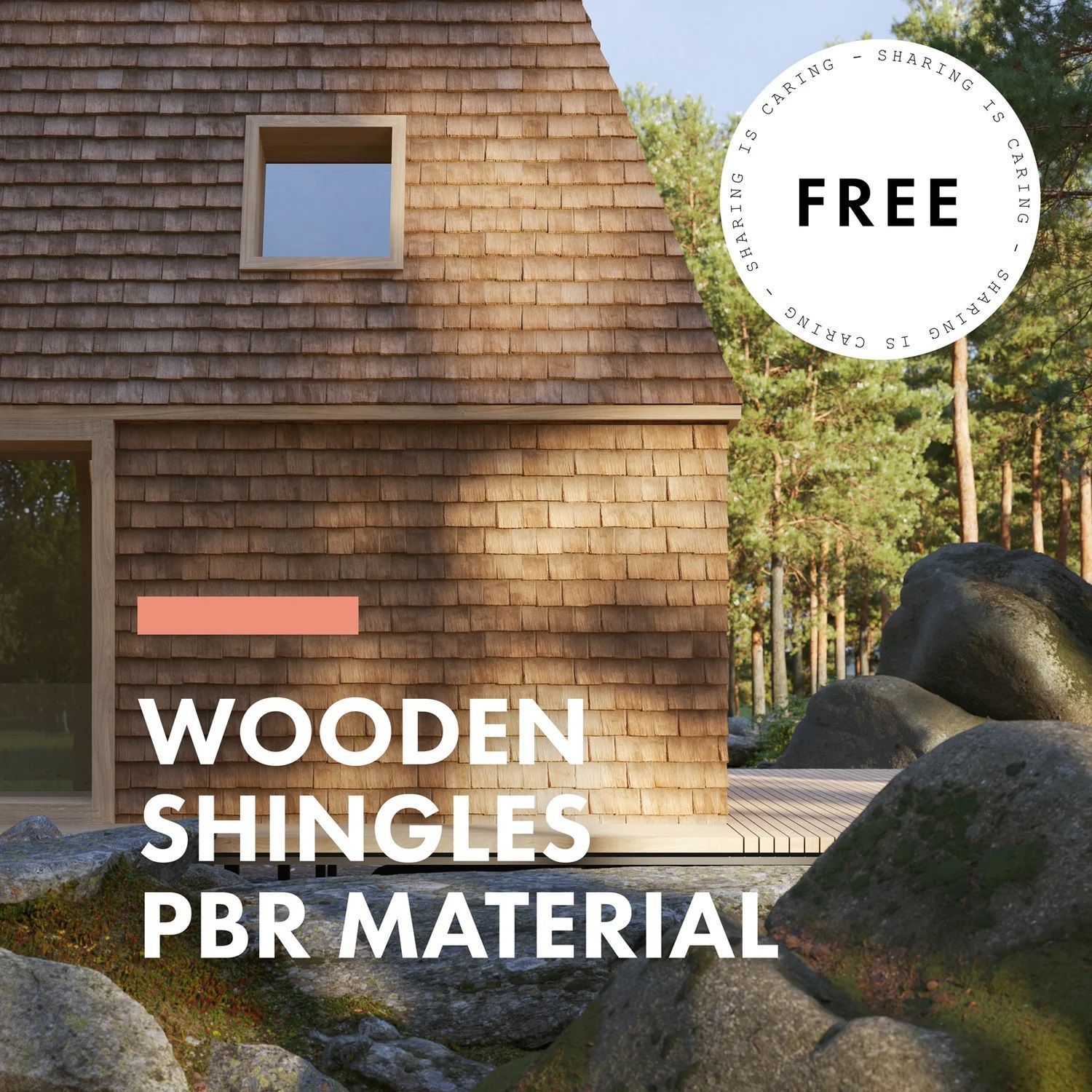 3D модель Wooden Shingles PBR для категории Экстерьер / Элементы фасада - превью