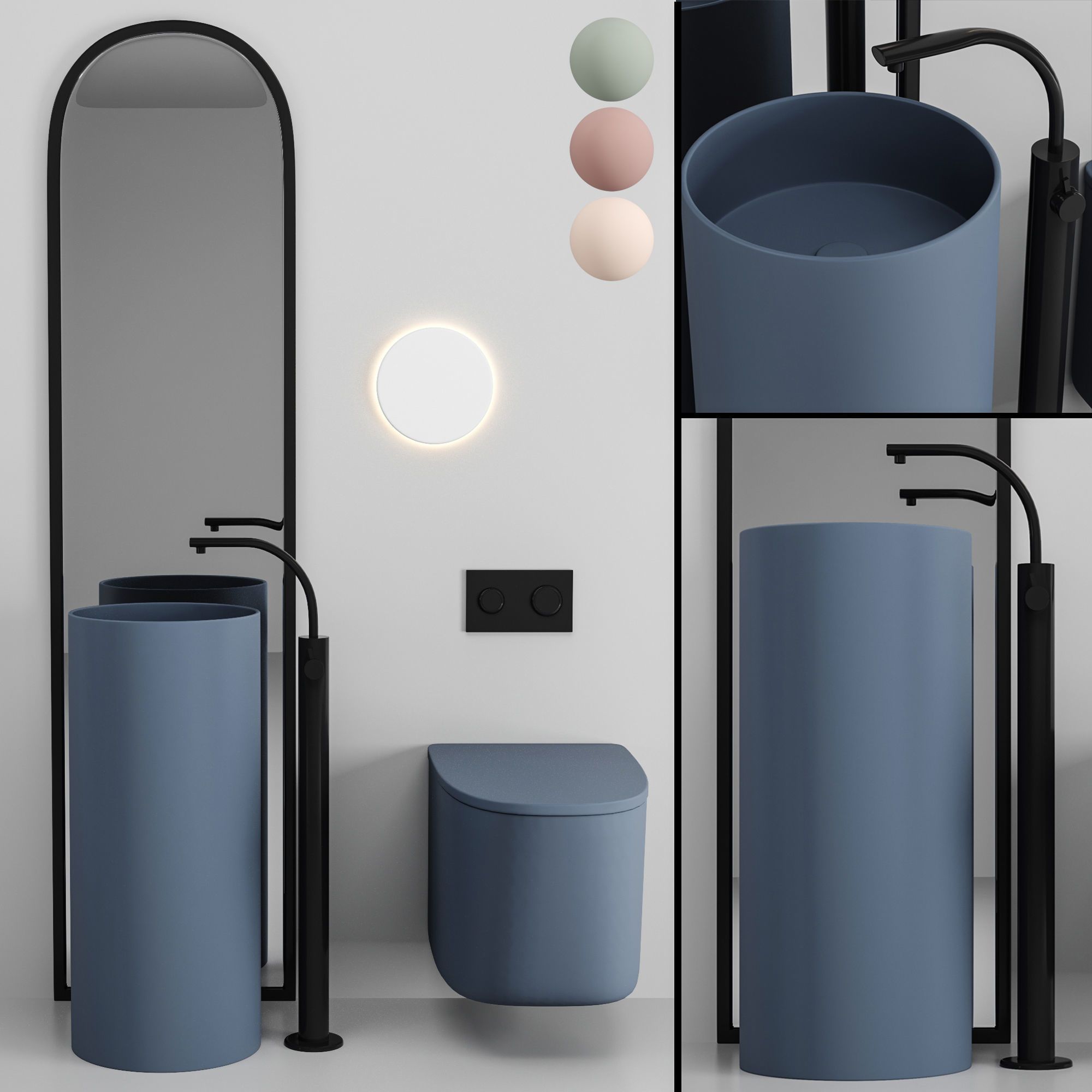 3D модель Bathroom Furniture Set hh для категории Санузел / Мебель санузла - превью