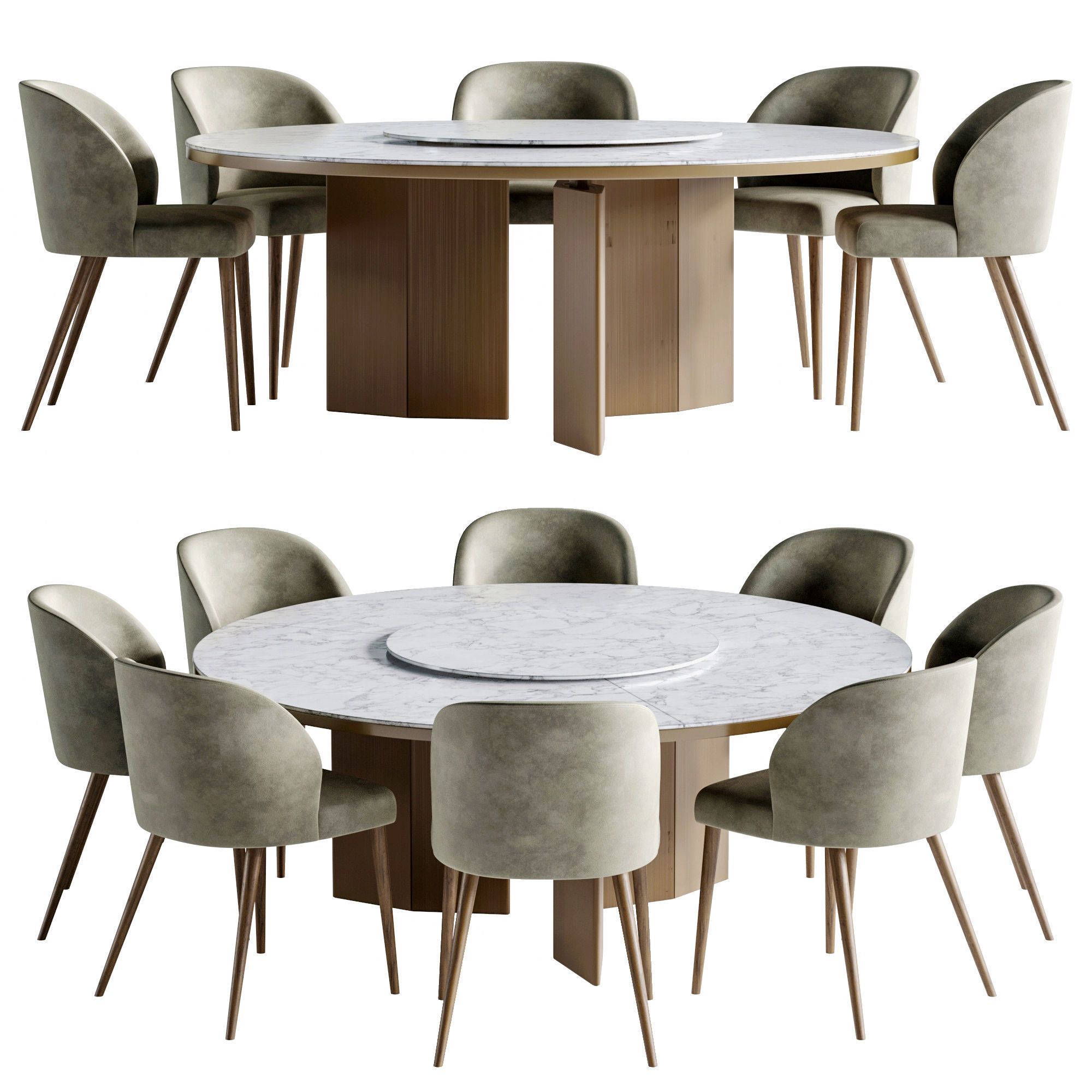 3D модель Set Morgan round table Minotti chair для категории Мебель / Стулья - превью