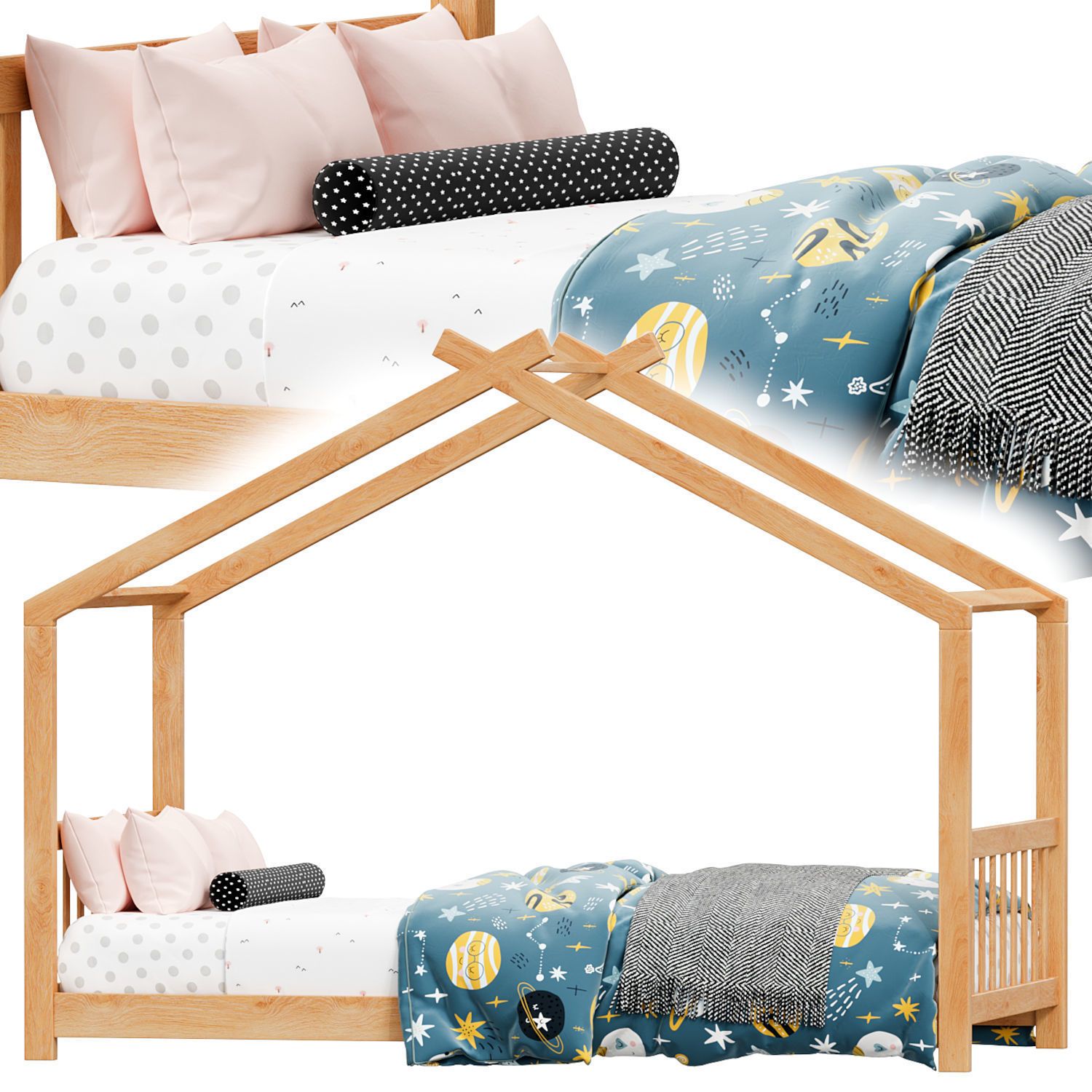 3D модель Clarkston Twin Solid Wood Canopy Bed для категории Детская / Кровати - превью