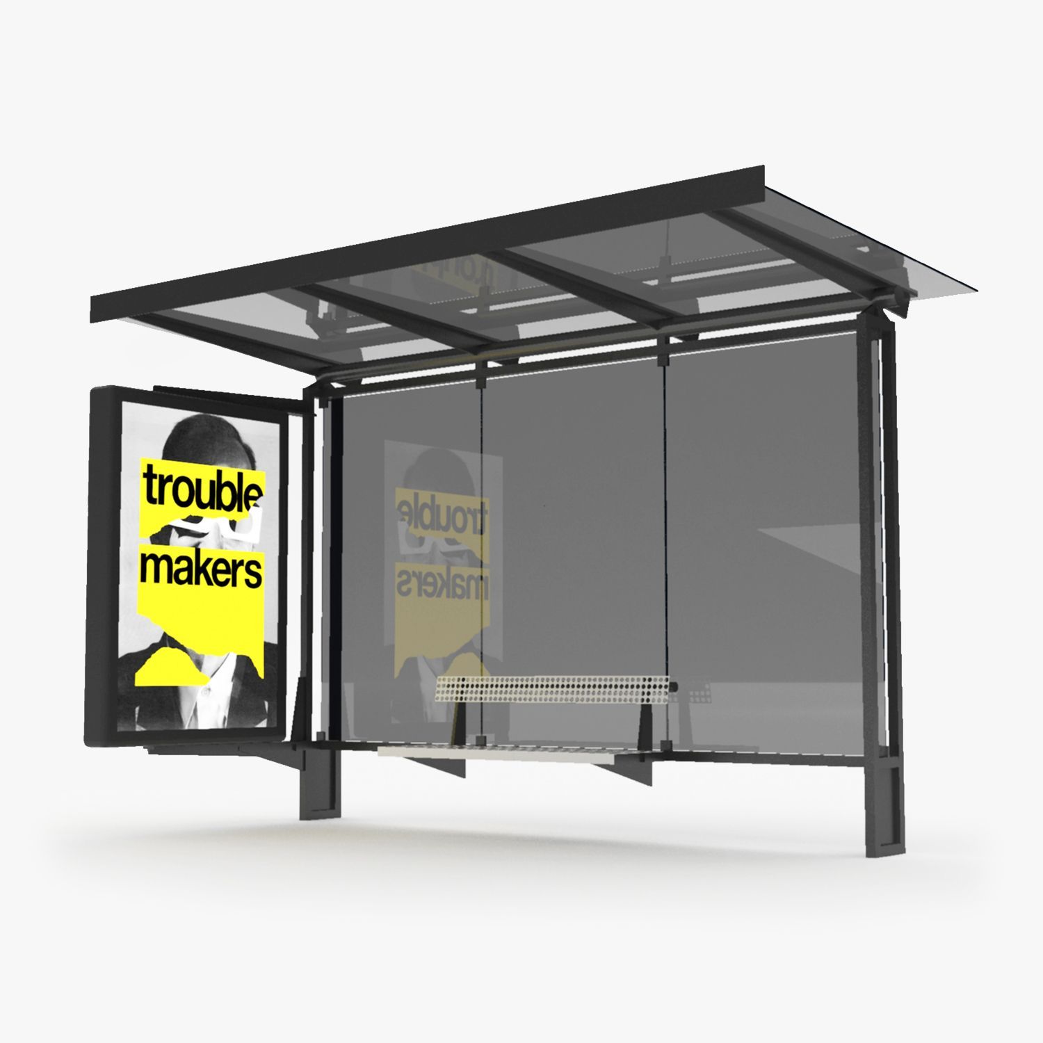 3D модель Modern Bus Stop для категории Экстерьер / Городская среда - превью