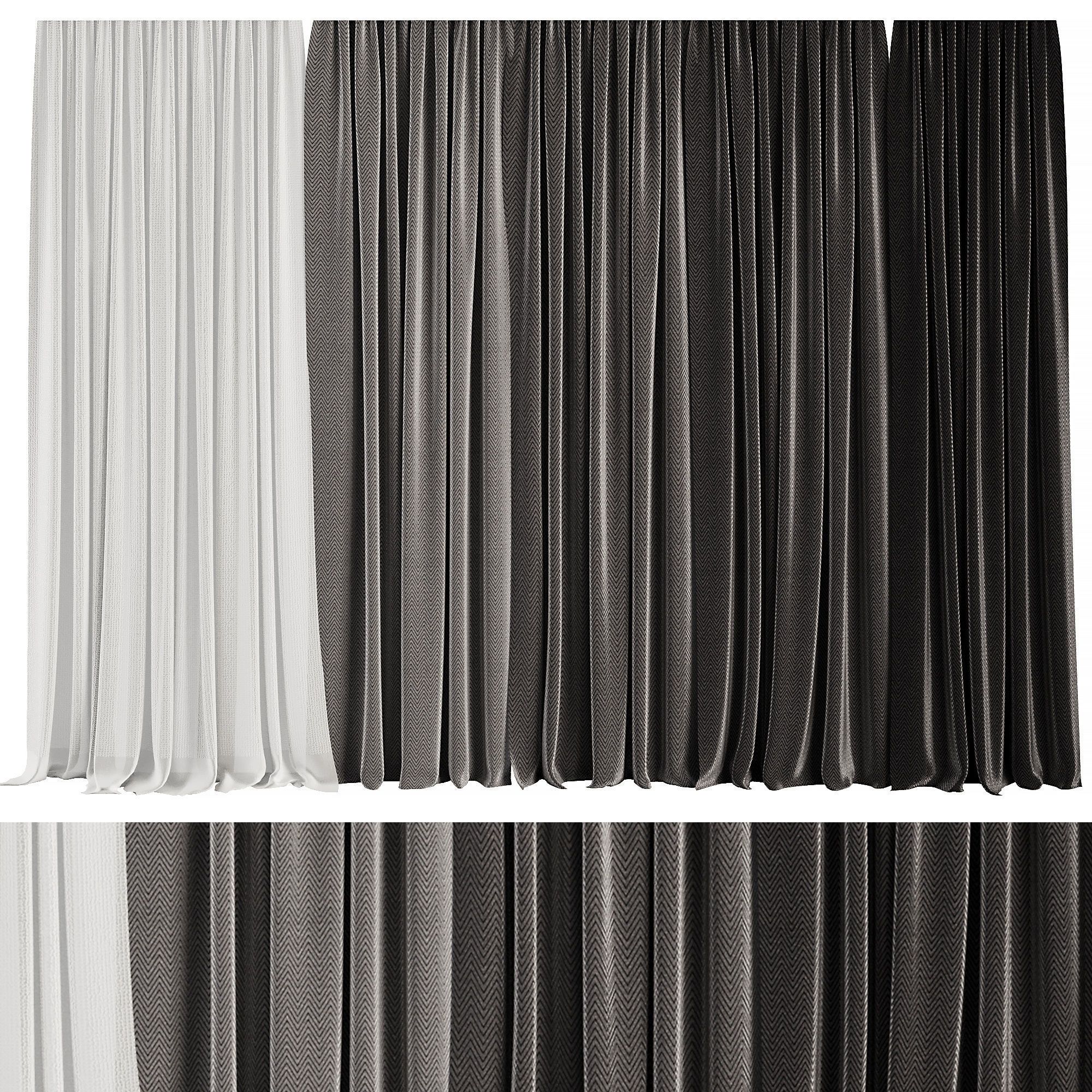 3D модель Curtain Set M9 для категории Другие модели / Шторы - превью