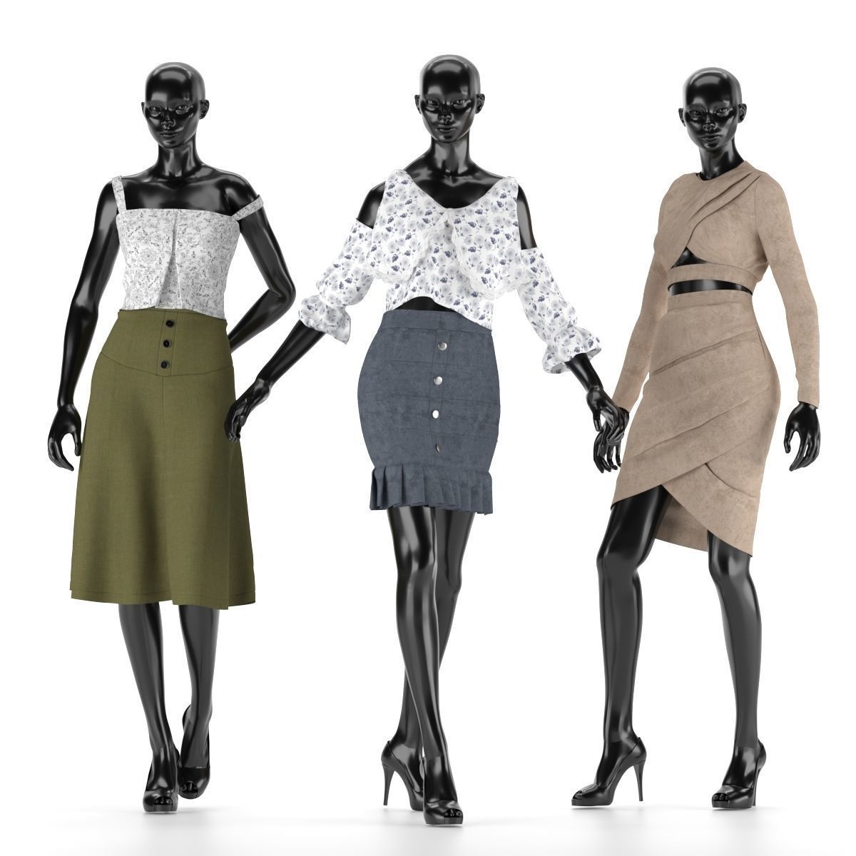 3D модель Mannequin Set 03 для категории Декор / Одежда - превью