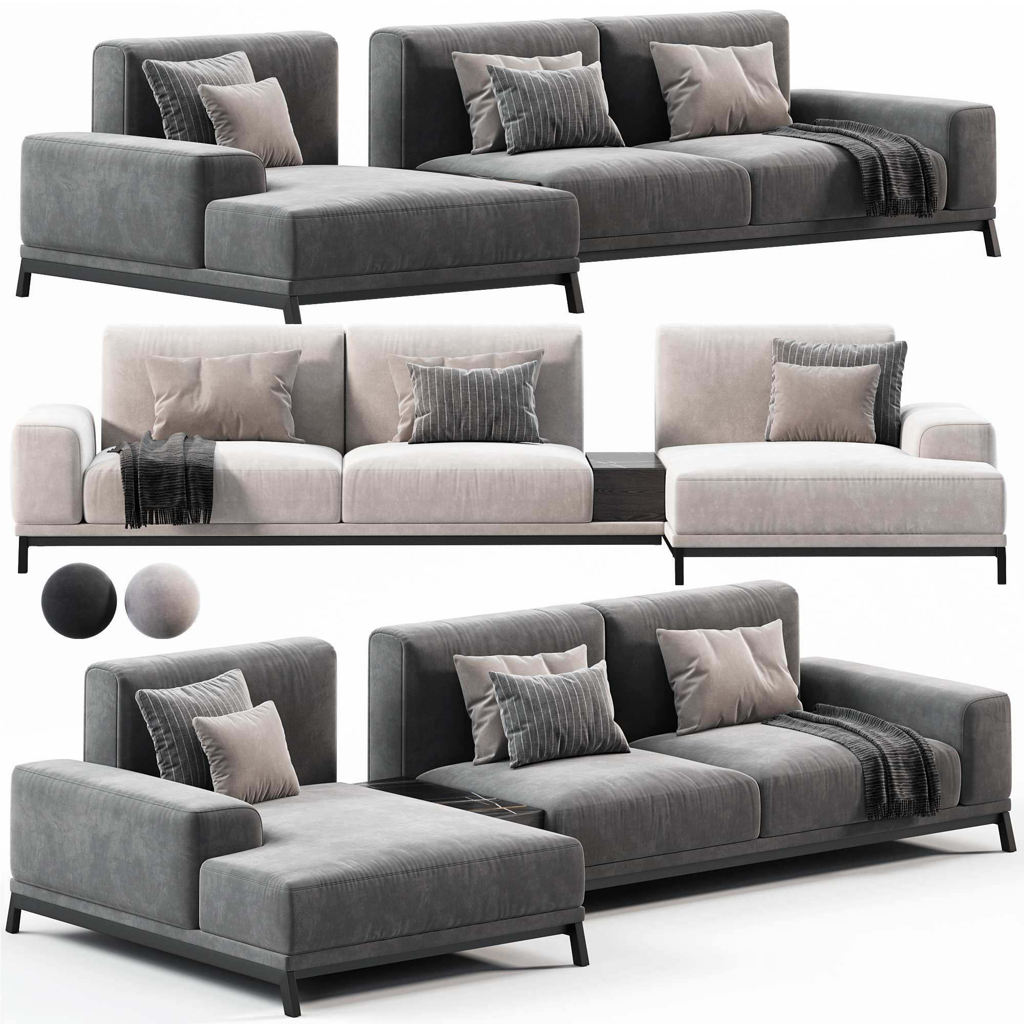 3D модель Blake Chaise Longue Sofa By Ditre Italia для категории Мебель / Диваны - превью