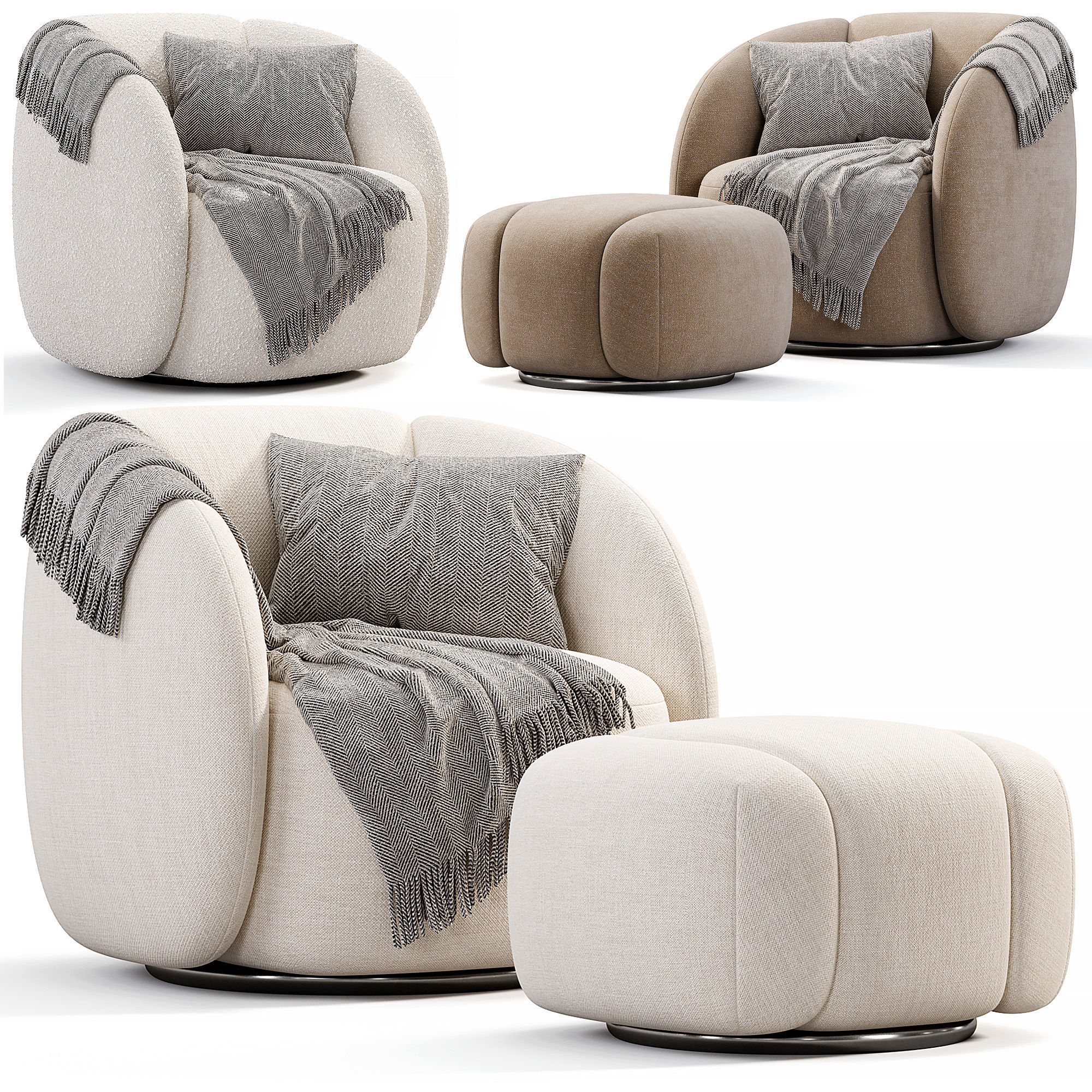 3D модель Brioche Armchair для категории Мебель / Кресла - превью