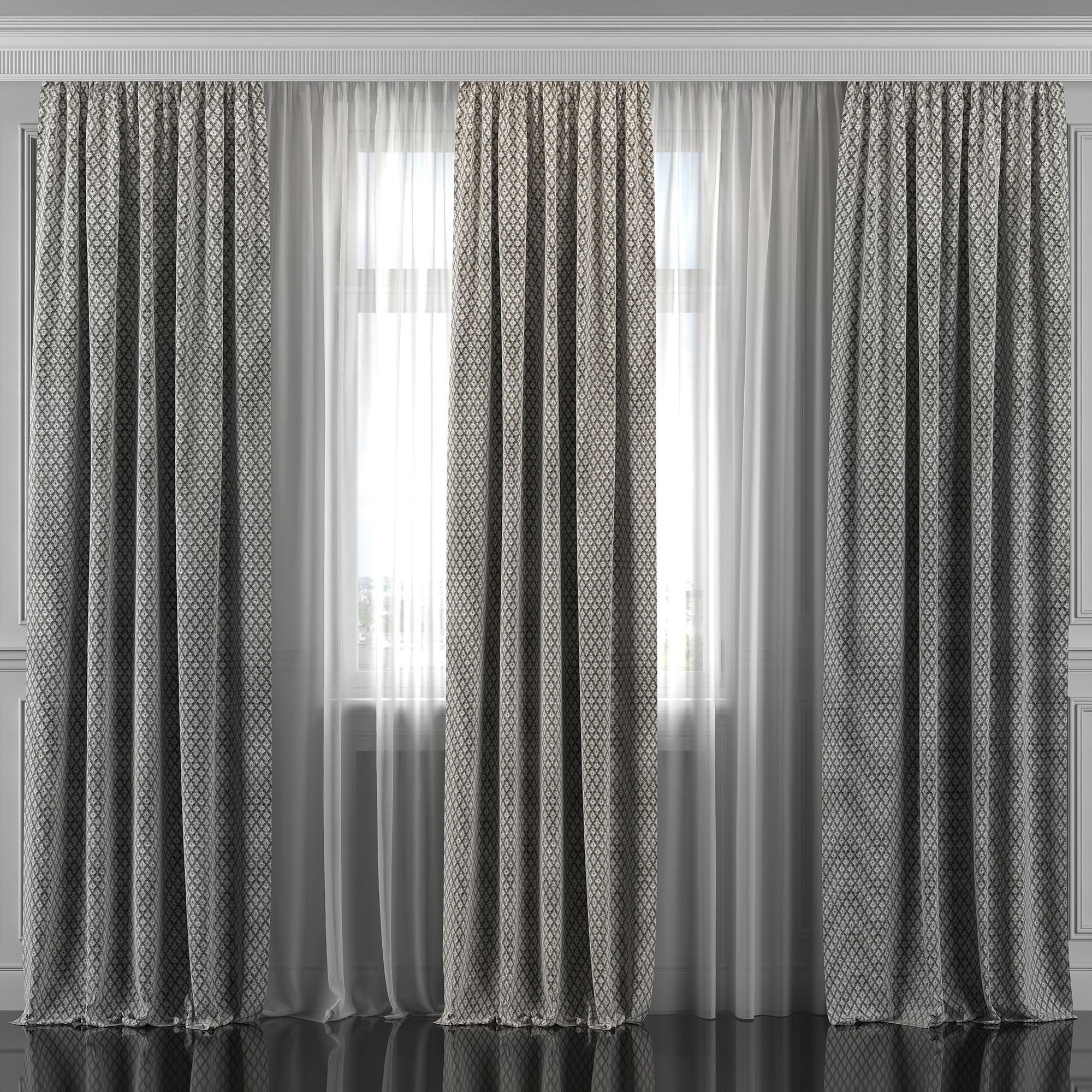 3D модель Curtain Set 298 для категории Другие модели / Шторы - превью