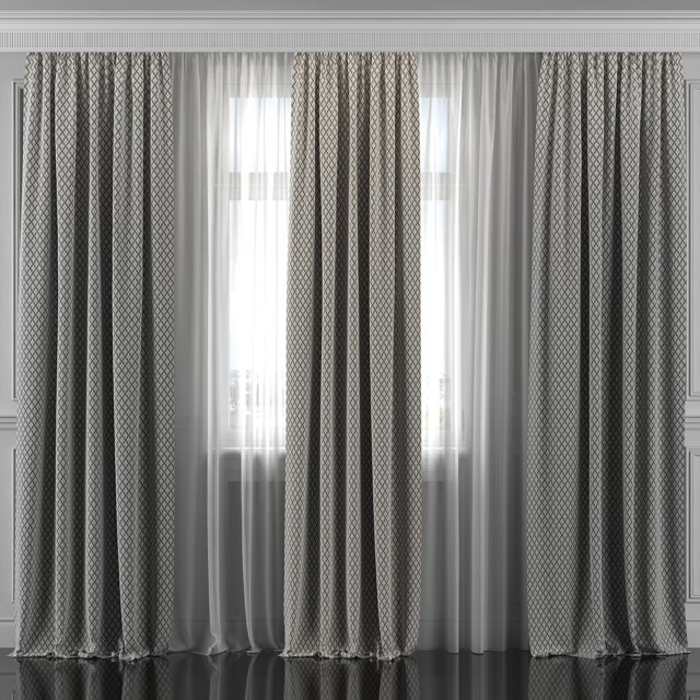 3D модель Curtain Set 298 для категории Другие модели / Шторы - превью
