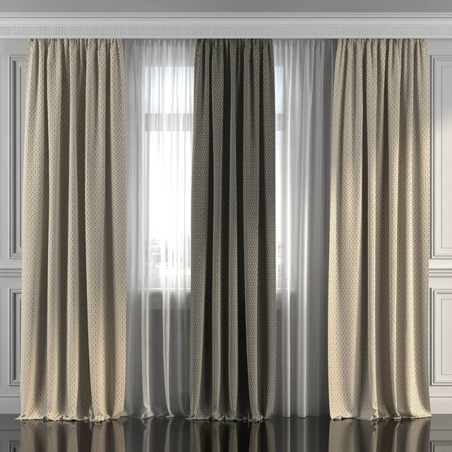 3D модель Curtain Set 287 для категории Другие модели / Шторы - превью