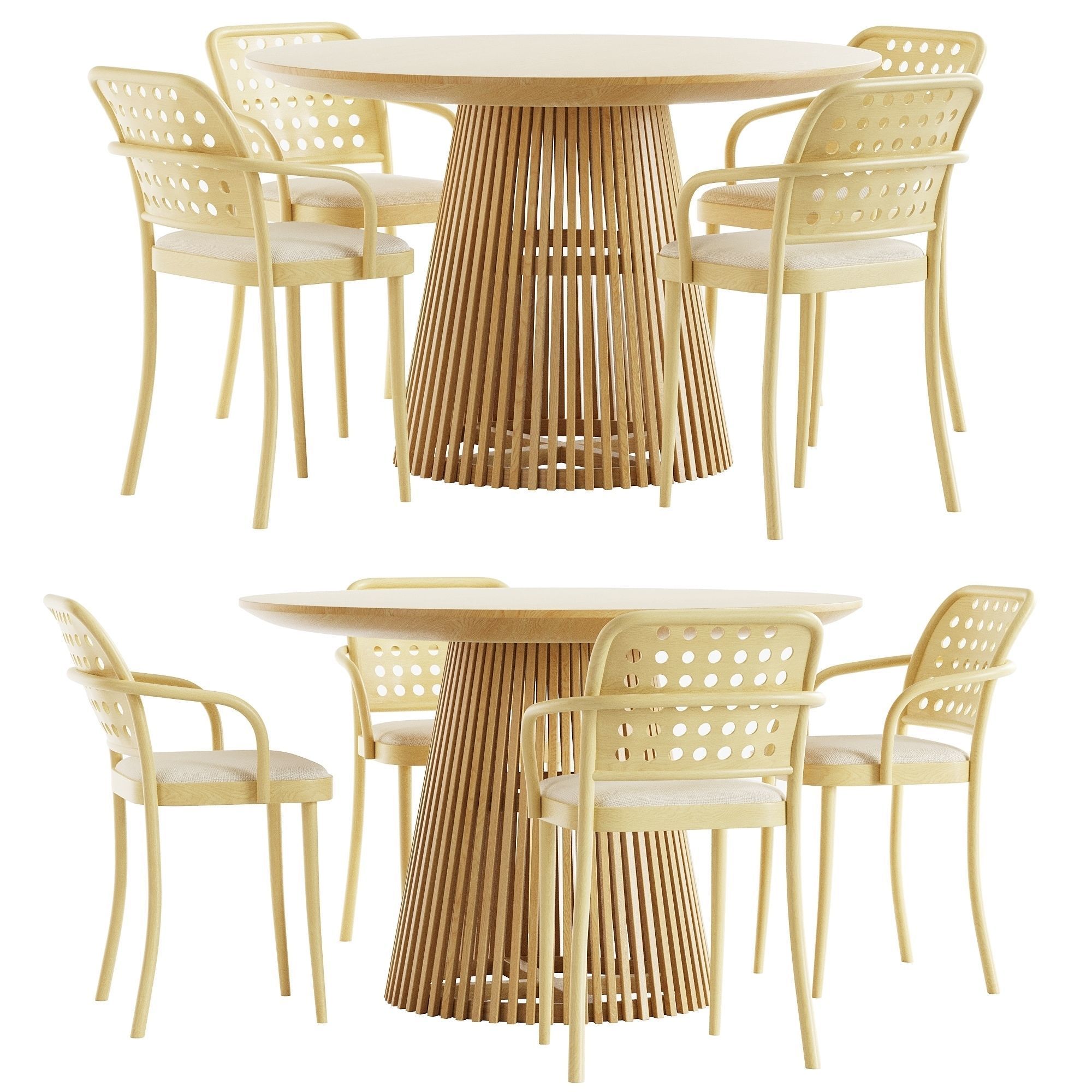 3D модель Ton 822 and jeanette table для категории Мебель / Столы - превью