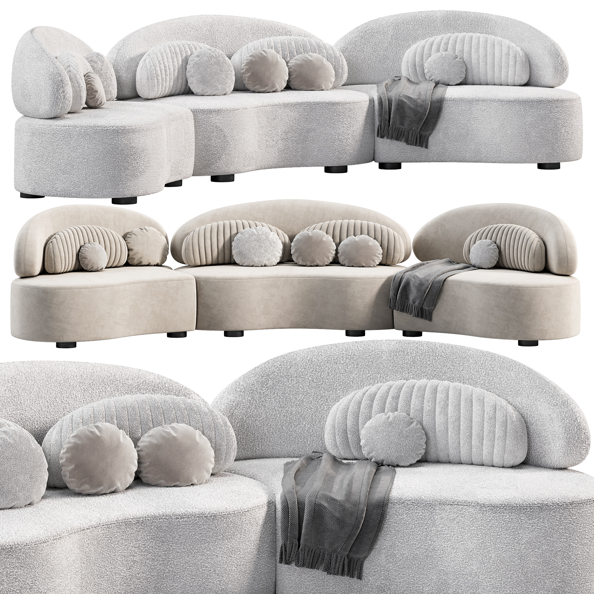 3D модель Modern Modular Sofa Velvet для категории Мебель / Диваны - превью
