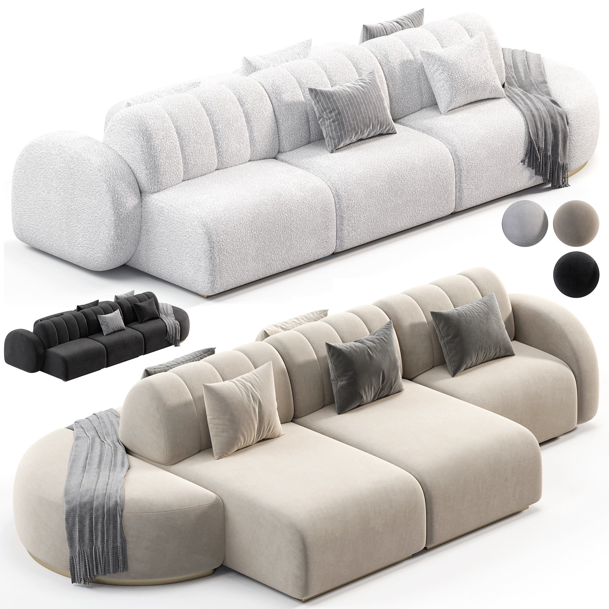 3D модель Cassia modular sofa для категории Мебель / Диваны - превью
