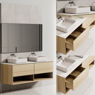 3D модель Bathroom furniture N 01 для категории Санузел / Мебель санузла - превью