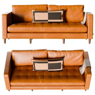 3D модель Alamo Grain Leather Sofa для категории Мебель / Диваны - превью