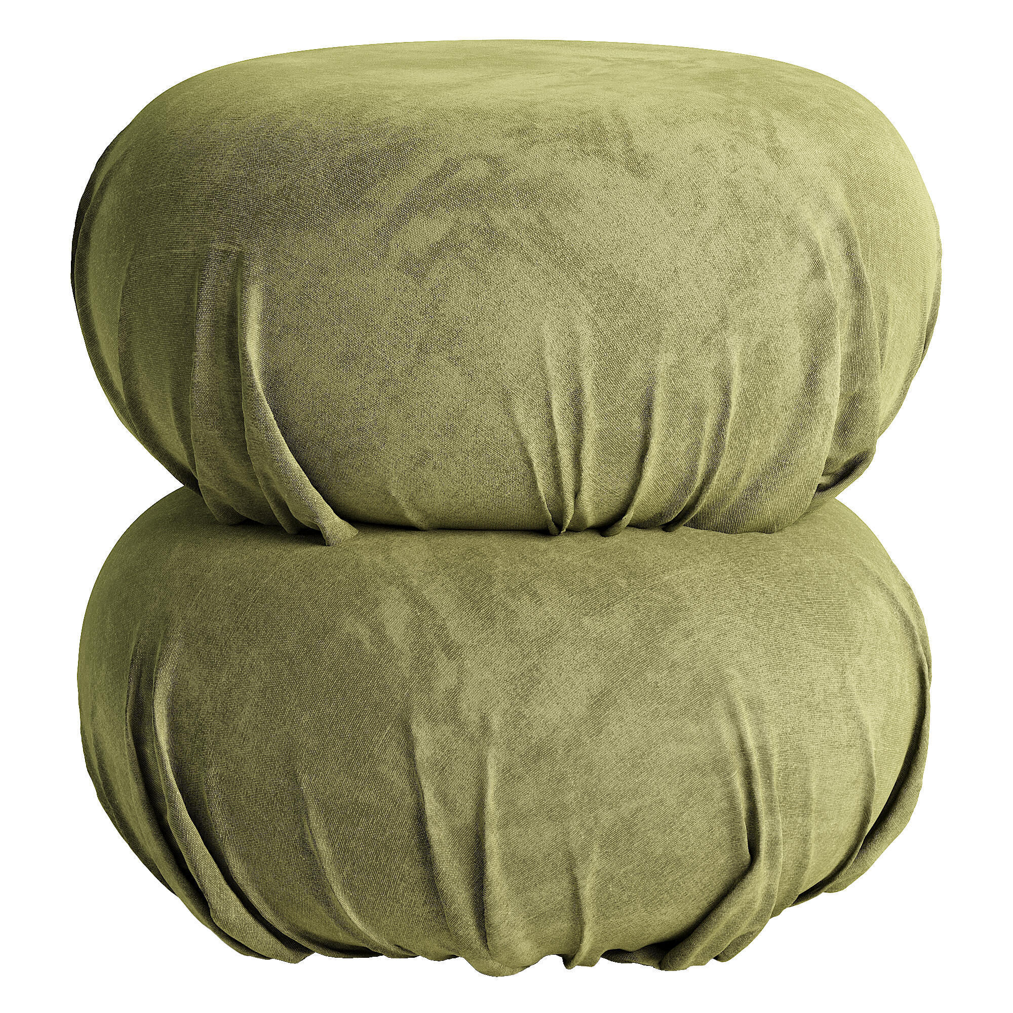 3D модель Ruched Dark Beige Velvet Pouf для категории Мебель / Другая мягкая мебель - превью