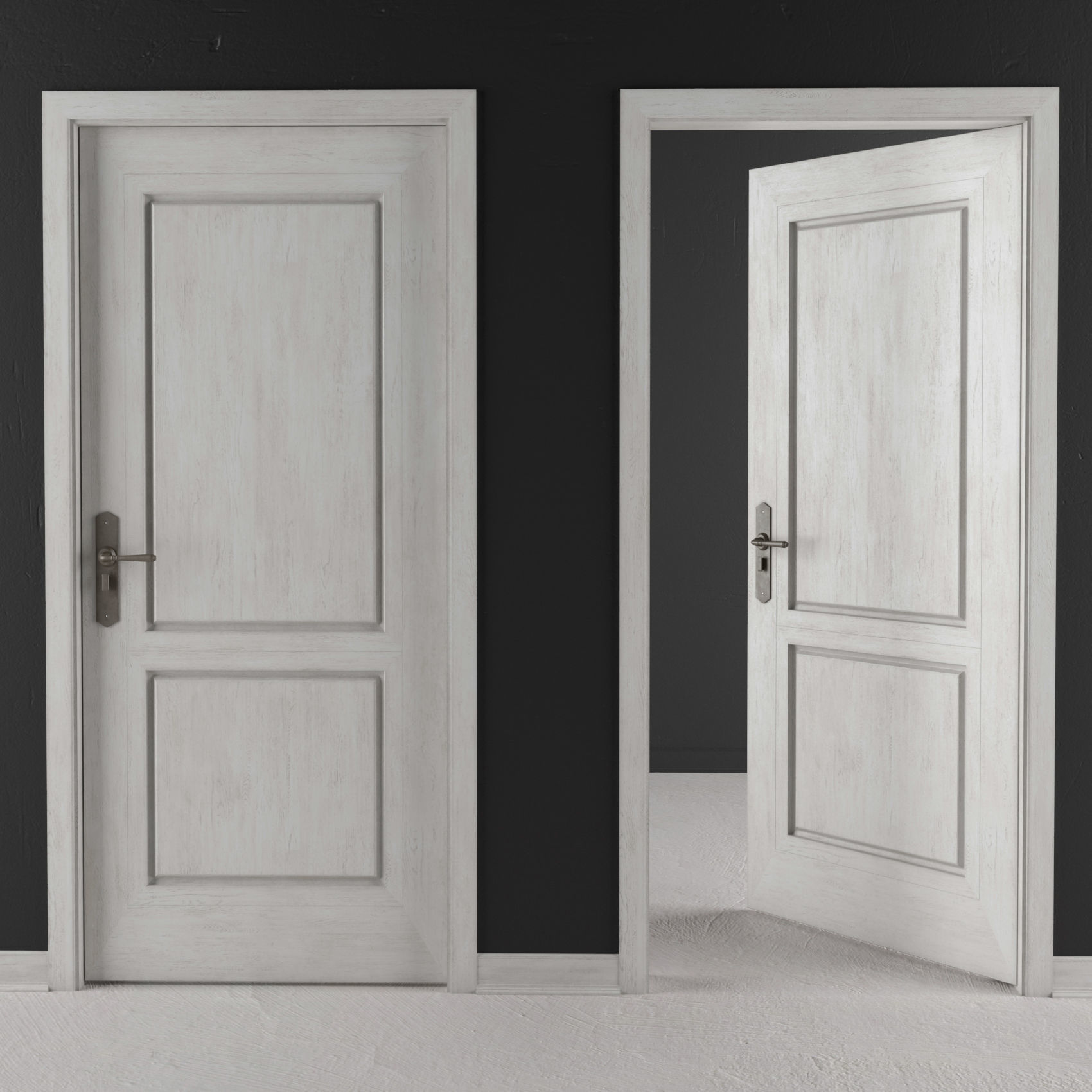 3D модель Door-Vintage two doors with walls для категории Другие модели / Двери - превью