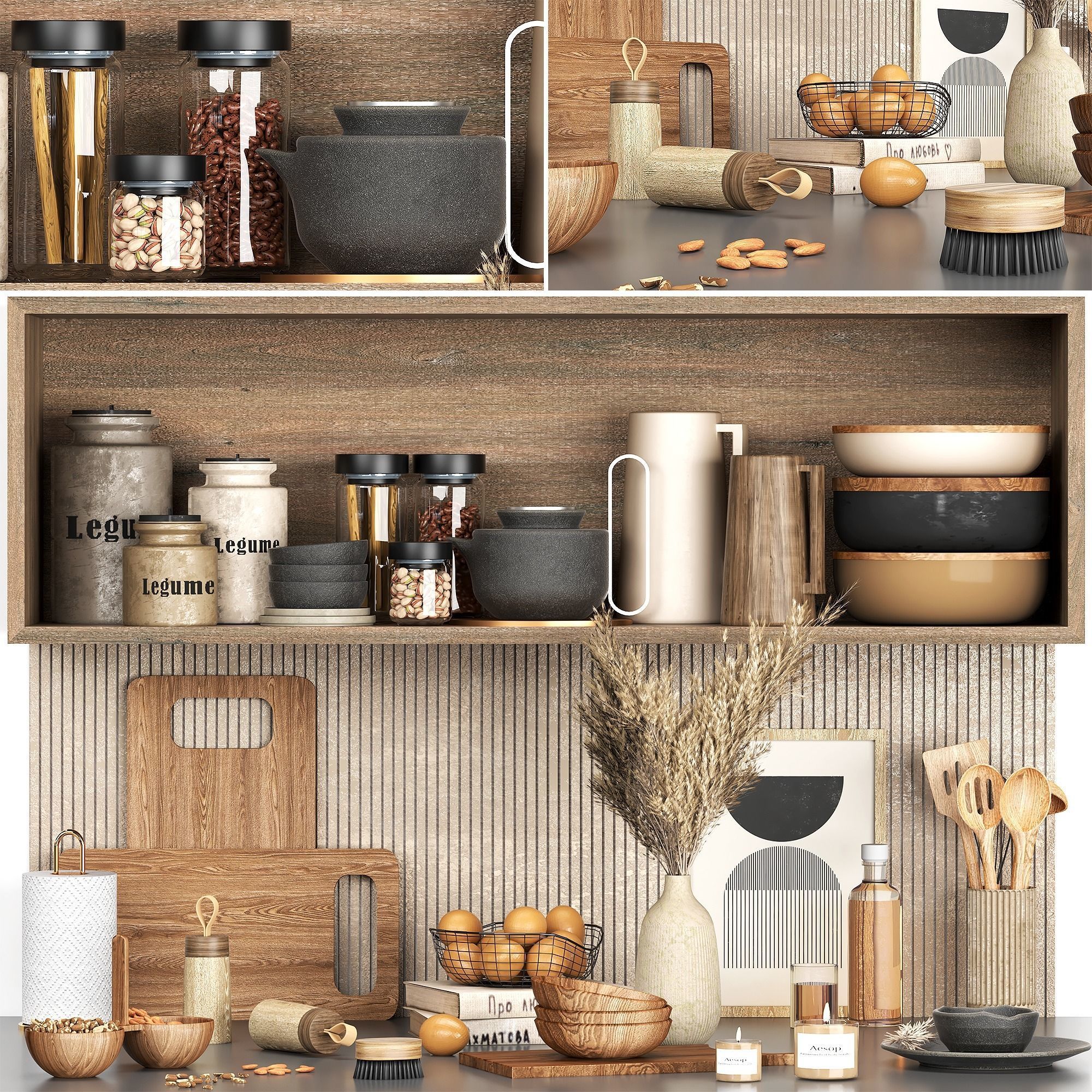 3D модель kitchen accessories Set 002 для категории Кухня / Мелочь для кухни - превью