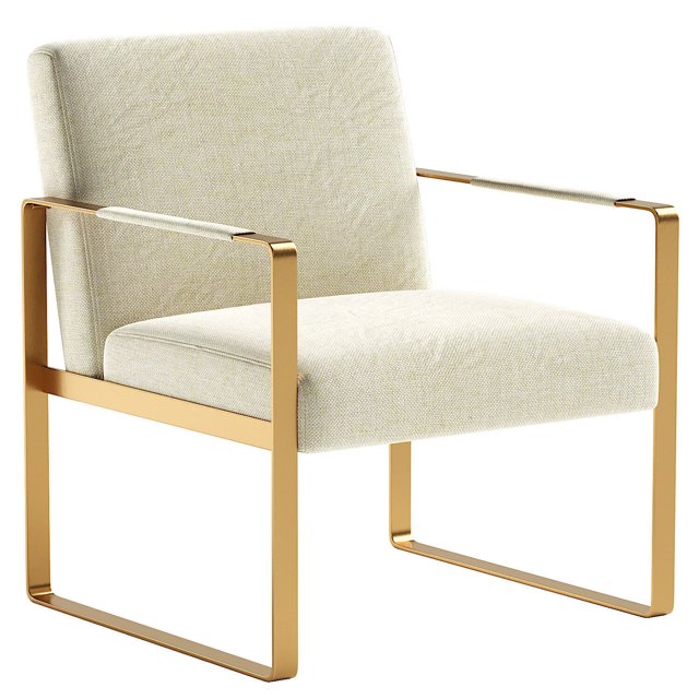 3D модель Modern Designer Metal Base Lounge Accent Chair для категории Мебель / Кресла - превью