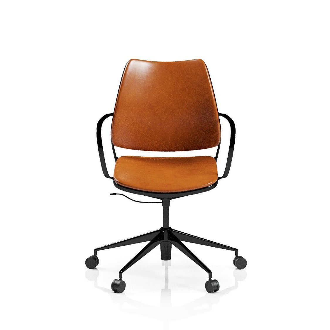 3D модель STUA Gas chair with castors cognac artificial leather для категории Мебель / Офисная мебель - превью