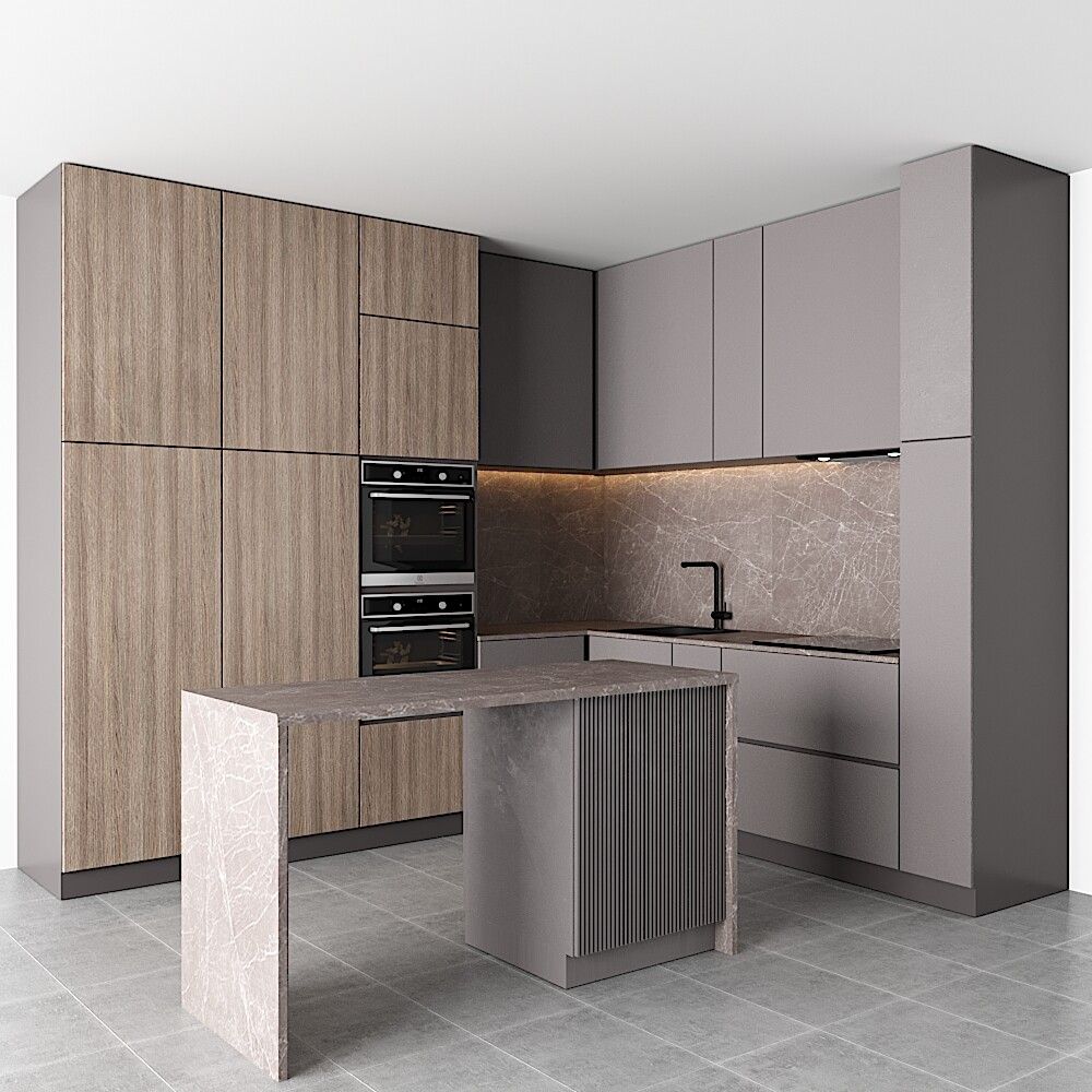 3D модель Modern kitchen 3 для категории Кухня / Кухни - превью