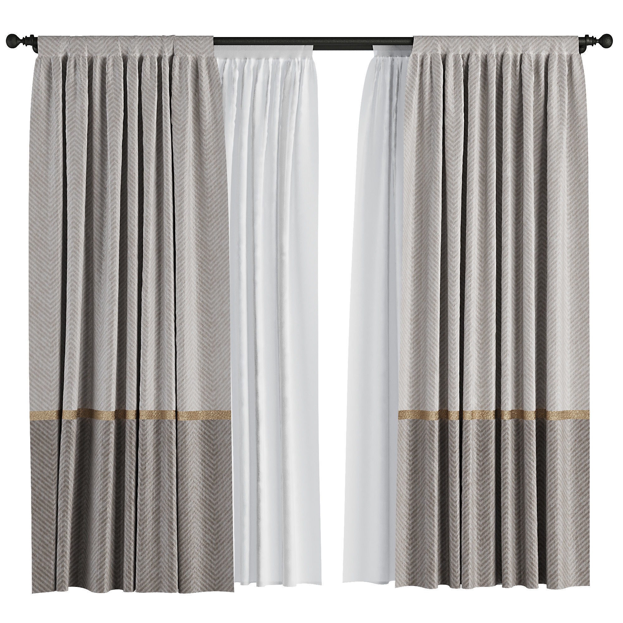3D модель Curtain Set M64 для категории Другие модели / Шторы - превью