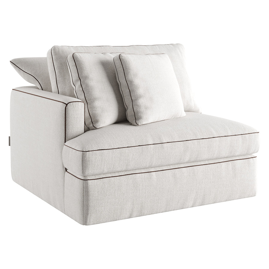 3D модель Duomo Single Section With Armrest On The Left-hand для категории Мебель / Диваны - превью